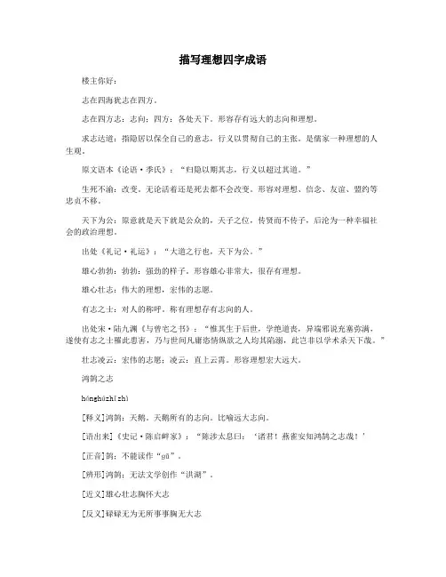 描写理想四字成语