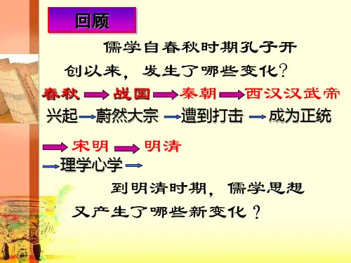 人教版高中历史必修三第4 课  明清之际活跃的儒家思想 课件(39张PPT))
