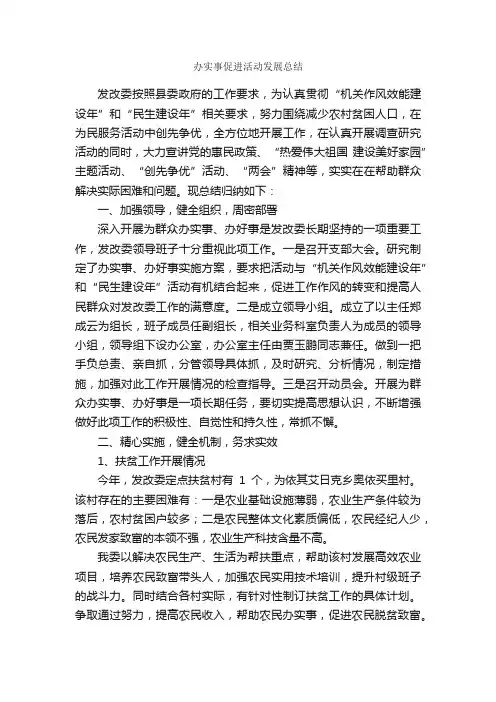 办实事促进活动发展总结