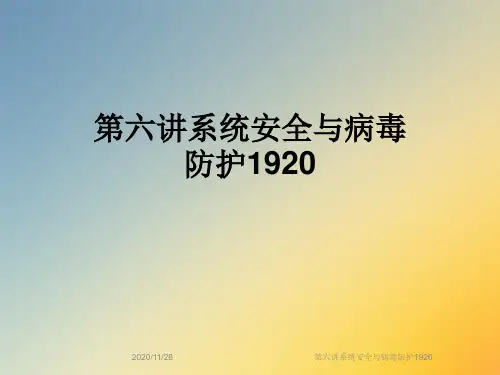 第六讲系统安全与病毒防护1920