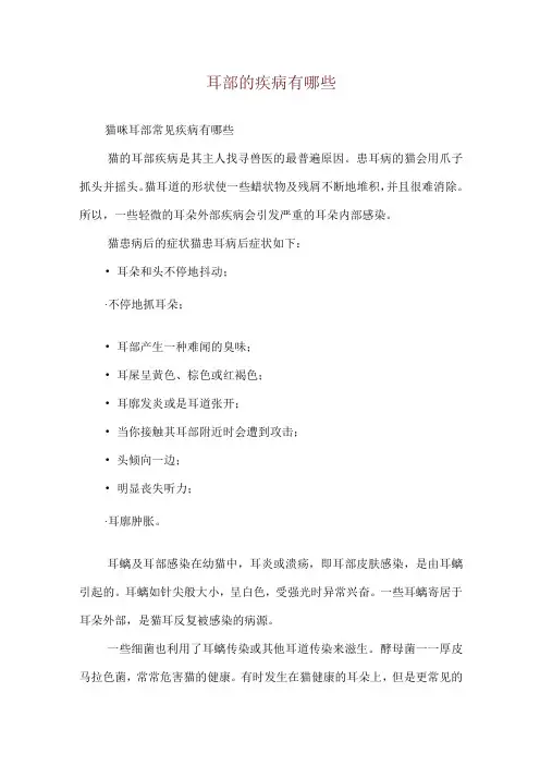 耳部的疾病有哪些