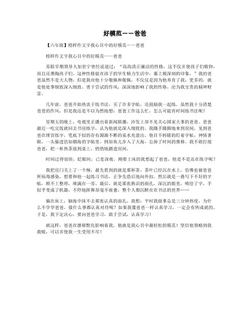 好模范――爸爸