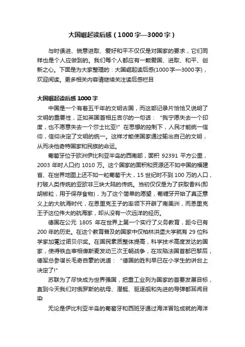 大国崛起读后感（1000字—3000字）