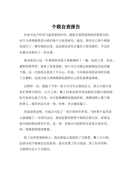 个税自查报告