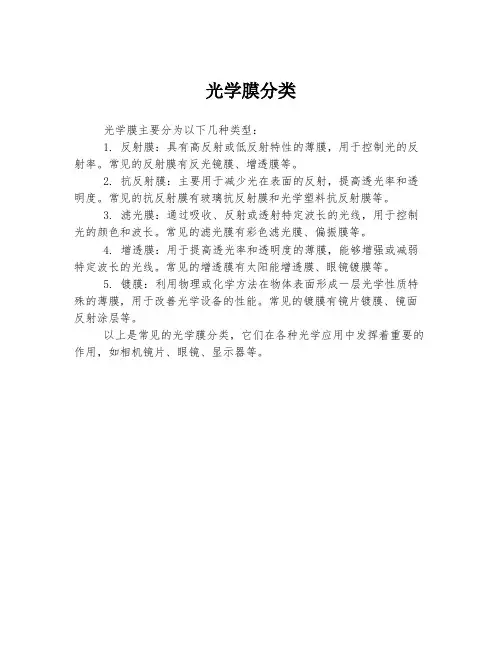 光学膜分类
