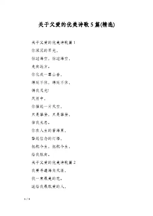关于父爱的优美诗歌5篇(精选)
