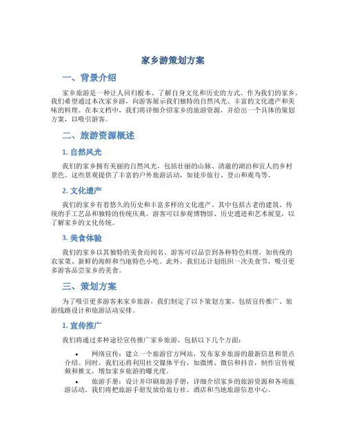 家乡游策划方案