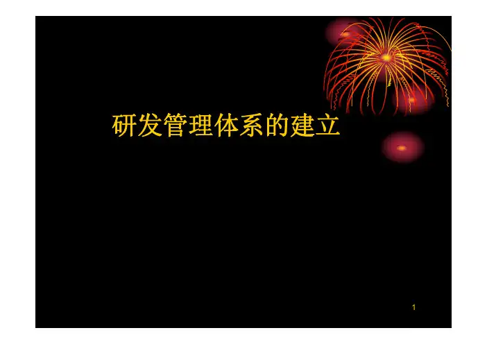 研发管理体系的建立