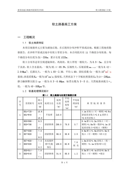 软土路基施工方案