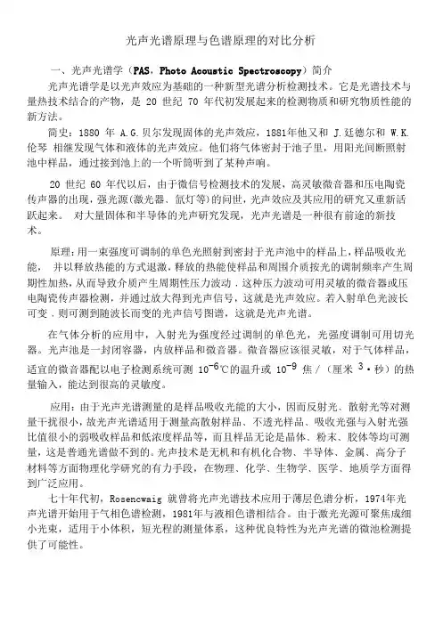 光声光谱原理与色谱原理的对比分析报告