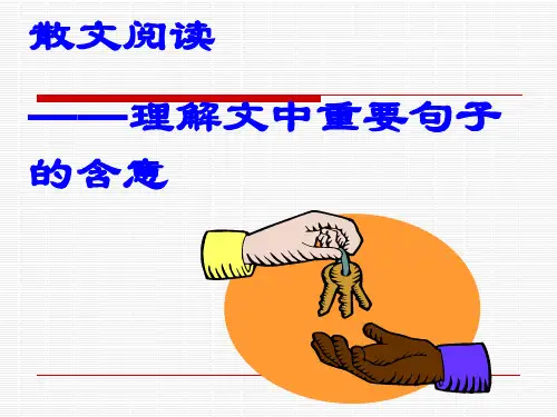 散文阅读理解重要句子的含义精品PPT课件
