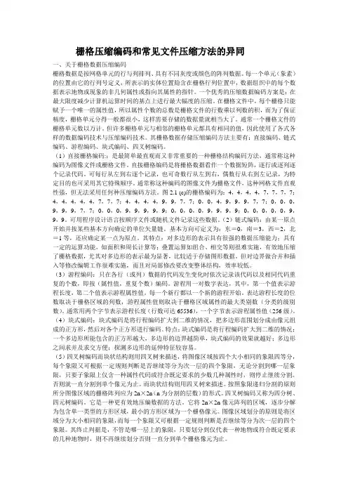 栅格压缩编码和常见文件压缩方法的异同2