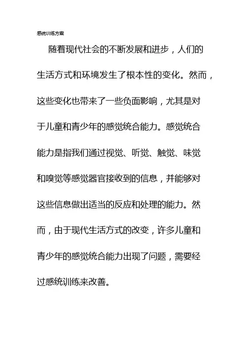 感统训练方案
