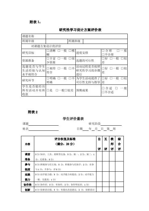 初识“诸子百家”研究性学习评价方案doc
