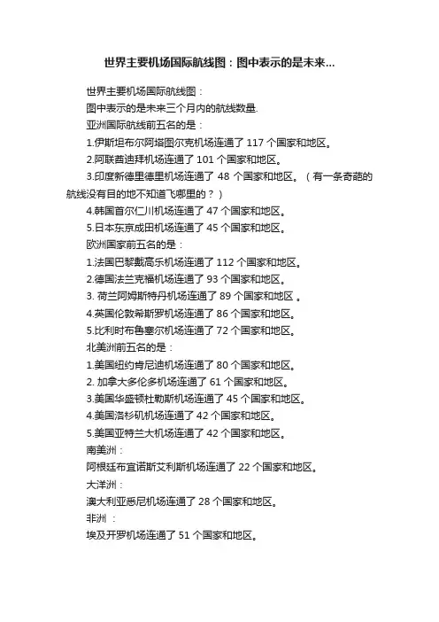 世界主要机场国际航线图：图中表示的是未来...