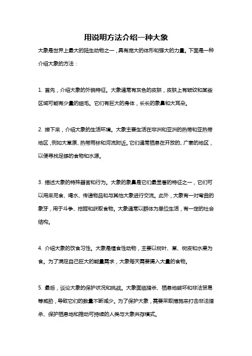 用说明方法介绍一种大象