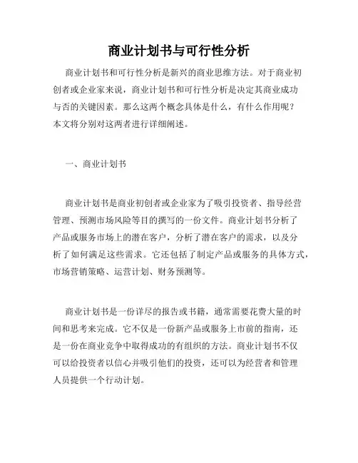 商业计划书与可行性分析