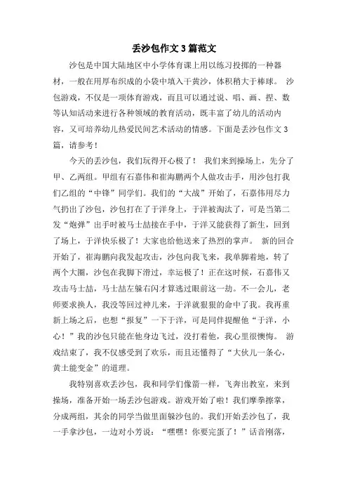 丢沙包作文3篇范文.doc