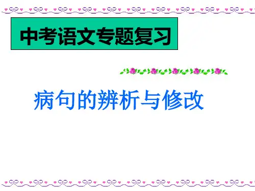 中考语文二轮专题复习：病句辨析与修改