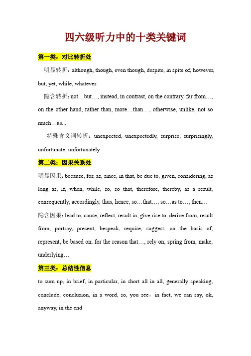 听力十大关键词
