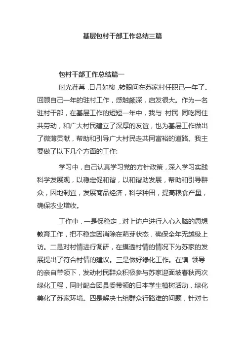 基层包村干部工作总结三篇