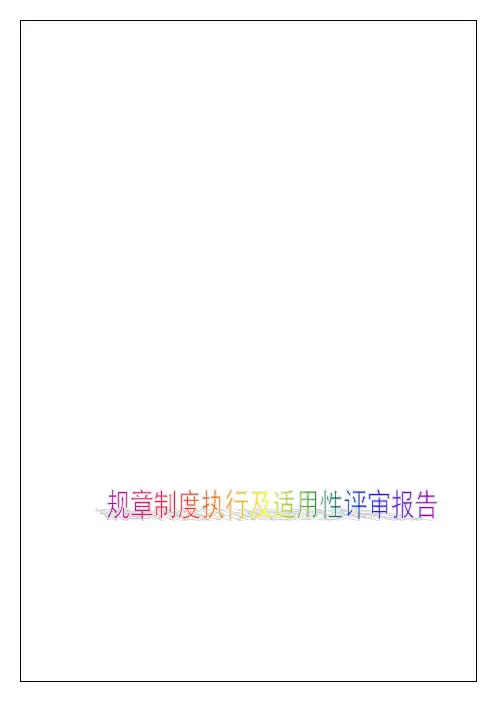 规章制度执行及适用性评审报告