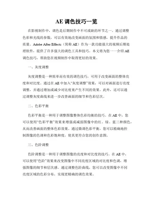 AE调色技巧一览