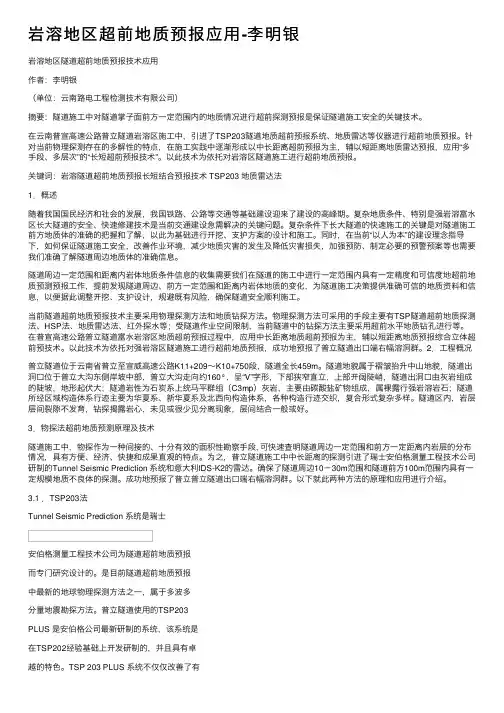 岩溶地区超前地质预报应用-李明银