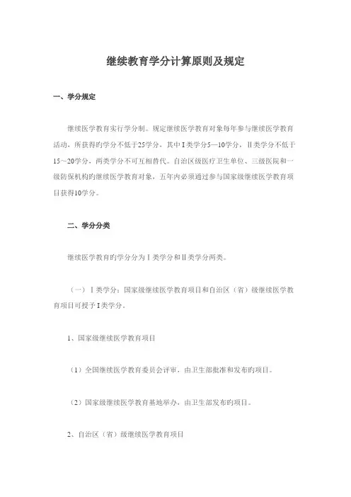 2022年继续教育学分计算标准及要求