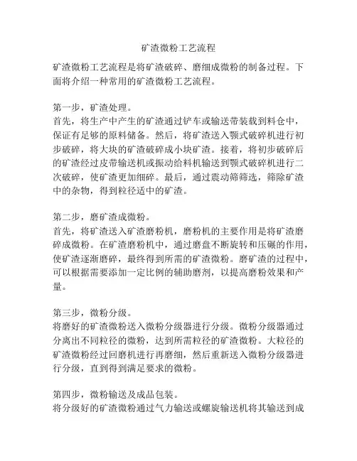 矿渣微粉工艺流程