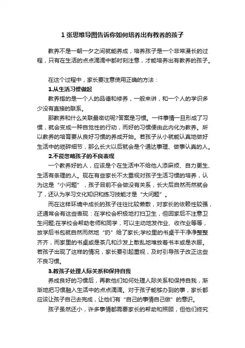 1张思维导图告诉你如何培养出有教养的孩子