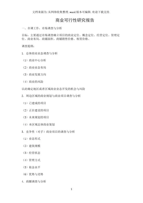 商业可行性研究报告