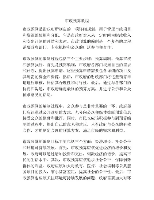 市政预算教程
