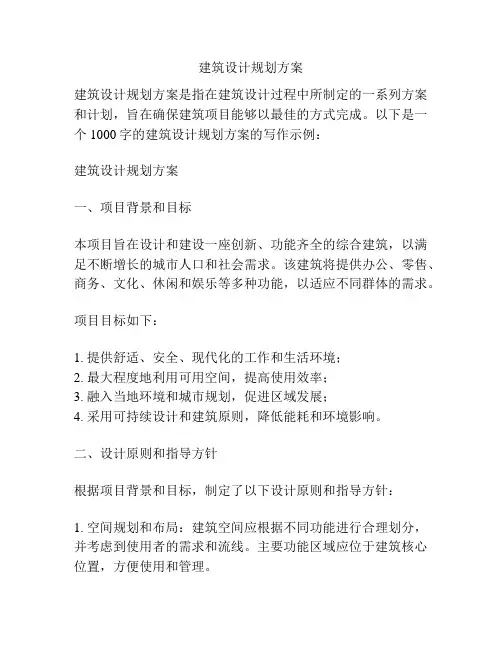 建筑设计规划方案