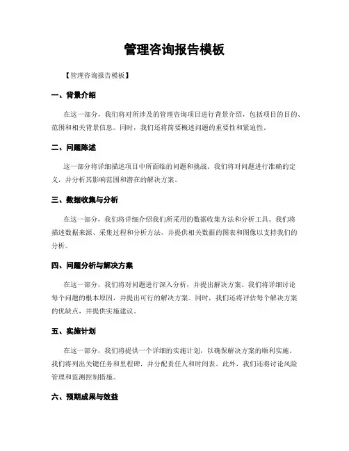 管理咨询报告模板
