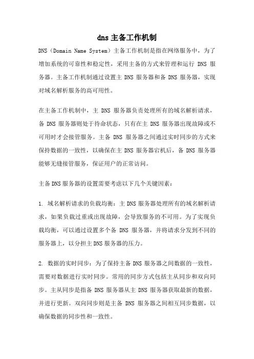 dns主备工作机制