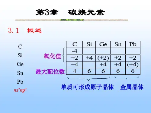 高中化学竞赛 无机化学第3章碳族元素(共31页PPT)(共31张PPT)