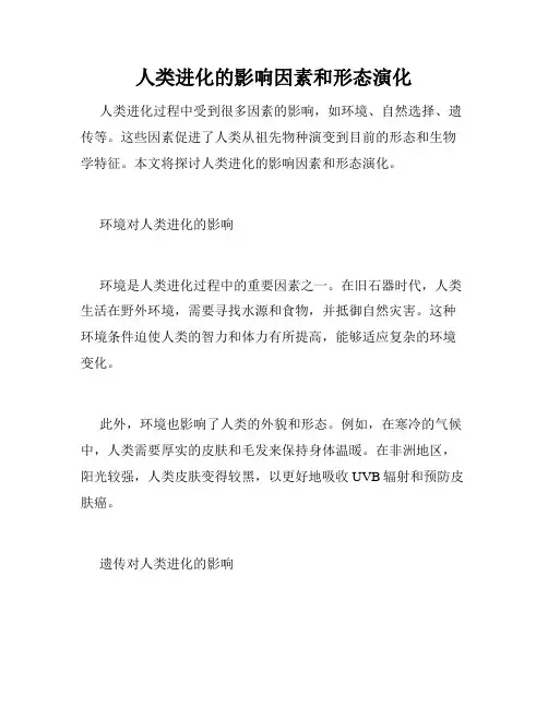 人类进化的影响因素和形态演化
