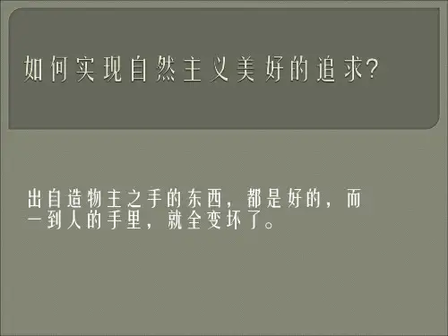 自然主义教育思潮