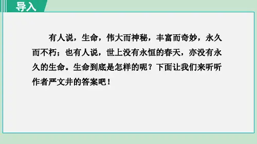 《永久的生命》PPT课件(完整版)