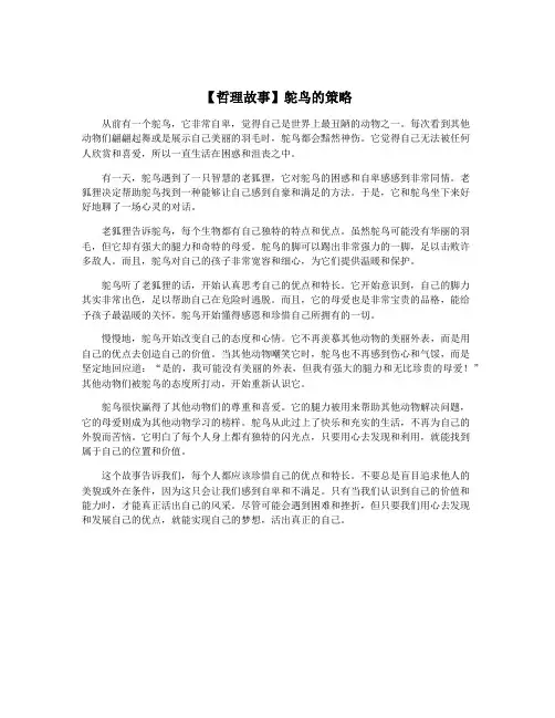 【哲理故事】鸵鸟的策略