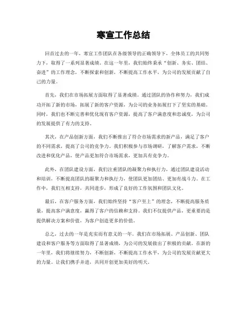 寒宣工作总结