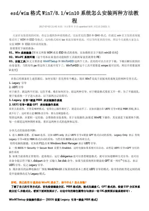 esdwim格式Win78.1win10系统怎么安装两种方法教程