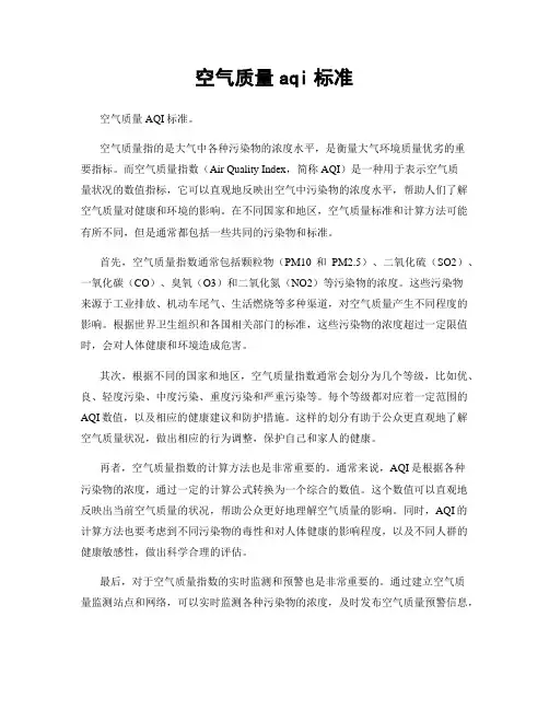 空气质量aqi标准