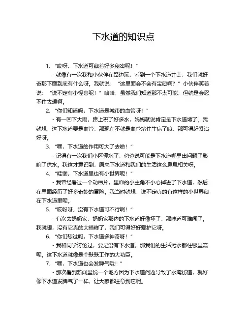 下水道的知识点