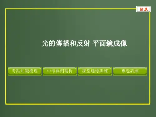 人教版中考物理课件-光的传播和反射 平面镜成像