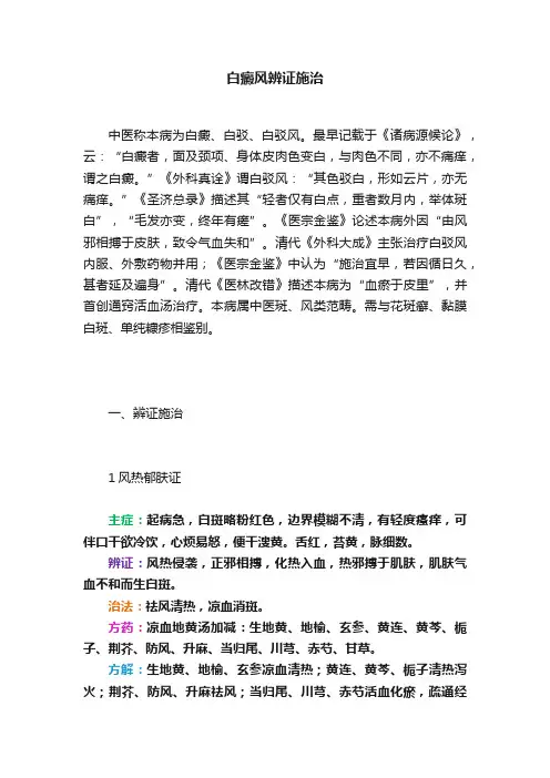 白癜风辨证施治