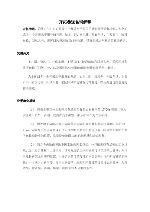 开拓巷道名词解释