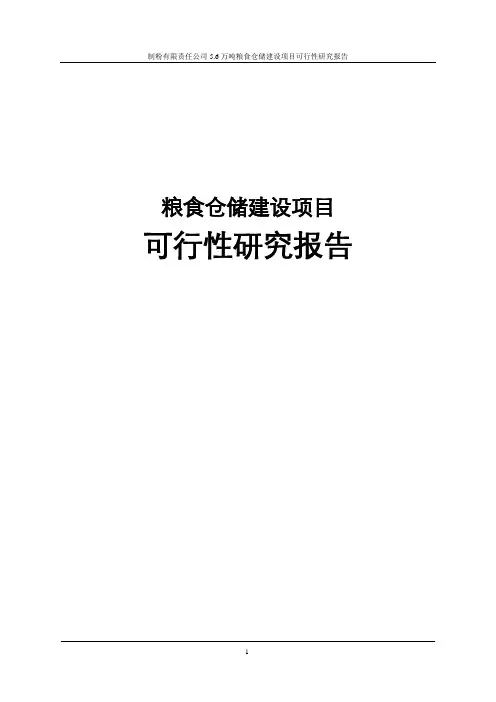 粮食仓储建设可行性研究报告