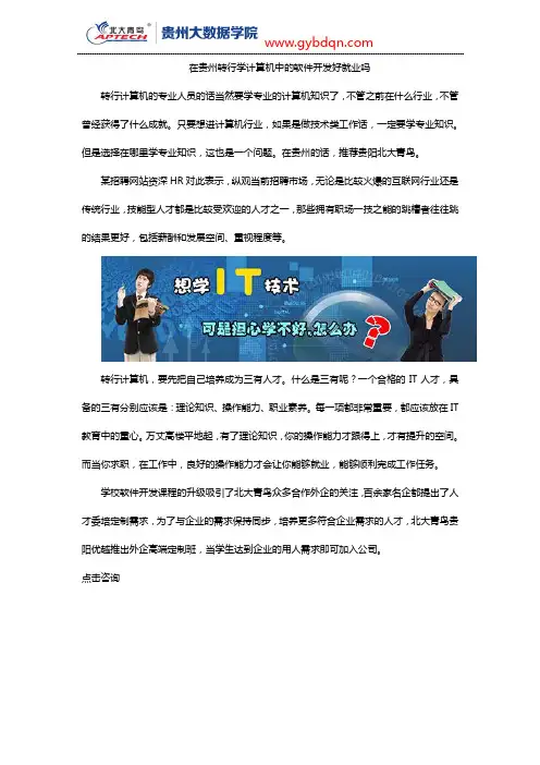在贵州转行学计算机中的软件开发好就业吗
